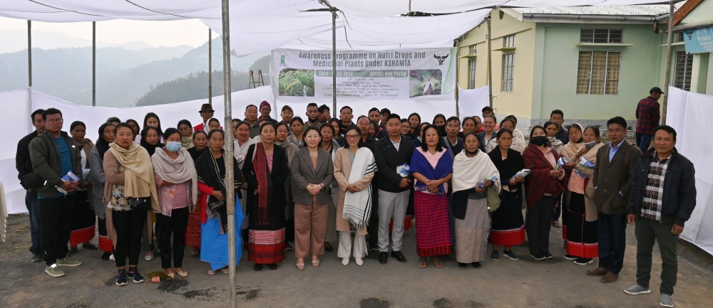 Awareness programme on nutri crops and medicinal plants under KSHAMTA was conducted by KVK Phek on March 14.